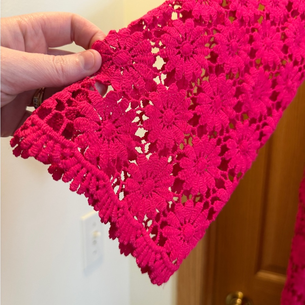 Pink Crocheted Flower Dress - Picture 2 of 4